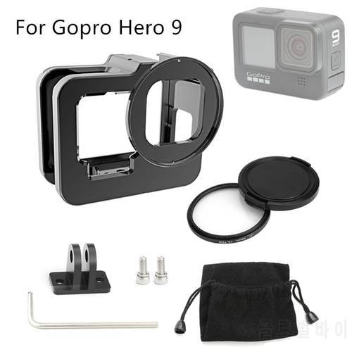 CNC Aluminum Housing Case with UV Lens Filter for GoPro Hero 9 Black Cage Protective Frame for Go Pro Hero 10 Camera Accessories