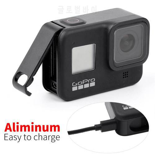 Rechargeable Side Protective Cover Battery Lid for GoPro Hero 8 Sports Camera Dustproof Battery Door Housing Case Cover