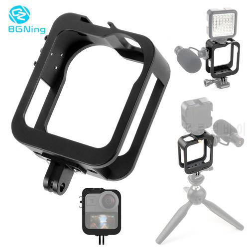 Aluminum CNC Protective Cover 360 VR Panoramic Camera Cage for Gopro Max Frame Removable Quick Release Case with Cold Shoe Mount