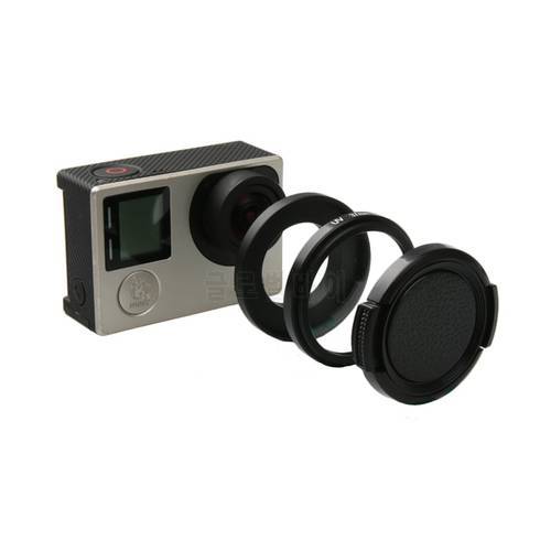 Professional High Transmittance Optical Glass 37mm UV Filter Lens Adapter + Protector Cap for Gopro Hero HD 3 3+ 4 Camera