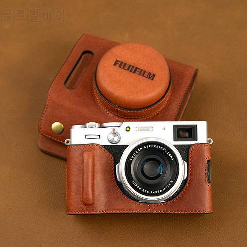 Design For FUJIFILM X100V Fujinon handmade Genuine Leather Full Protection Camera Bag Camera Case Cover