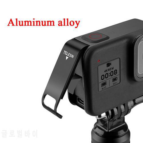 Aluminum alloy Rechargeable Side Protective Cover Battery Lid Removable Battery Cover Charging Port Adapter For GoPro Hero 8