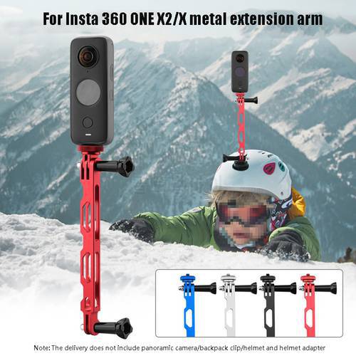 Helmet Mount Adapter Aluminium Extension Arm Bracket for Insta360 ONE X2/X Panoramic Camera Accessory