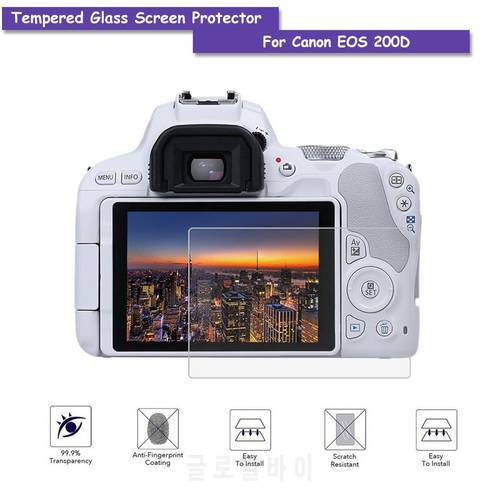 9H Tempered Glass LCD Screen Protector Real Glass Shield Film For Canon EOS 200D Camera Accessories