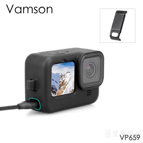 Vamson for GoPro 10 Accessories Battery Protection Side Cover Easy Removable Type for GoPro Hero 9 Black for gopro9 Camera VP659