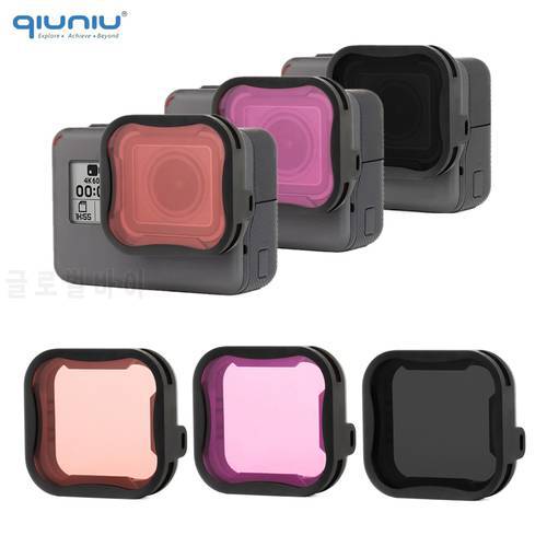 QIUNIU 3-Pack Filters Kit ND8 Filter Light Red Magenta Color Filter for GoPro Hero 7 6 5 Black Camera Lens Go Pro Accessories
