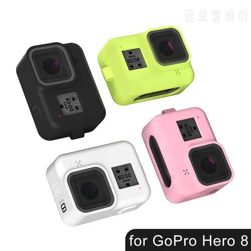 Soft Silicone Case+Hand Strap for GoPro Hero 8 Protective Frame Full Skin Housing Cover for Go Pro 8 Action Camera Accessories