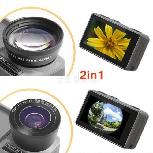 2-in-1 15X Macro Wide Fisheye Lens Kit for DJI Osmo Action Optical Glass CPL ND/PL 4 8 16 32 UV Filter Vlog Shooting Accessories