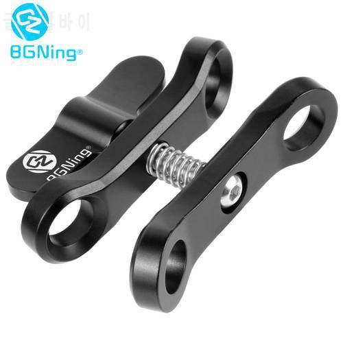 BGNING CNC Aluminum Extended Butterfly Clip 1inch Ball Head Clamp Diving Waterproof for GoPro SLR Camera Underwater Photography