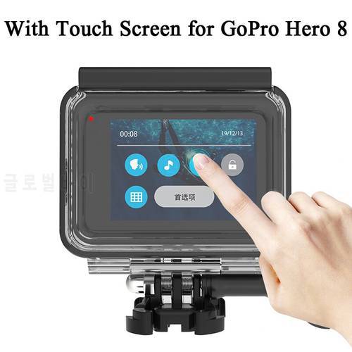 With Touch suitable Waterproof Case for GoPro Hero 8 Action Camera Diving Waterproof Cover Anti-fall Protective Shell Accessory