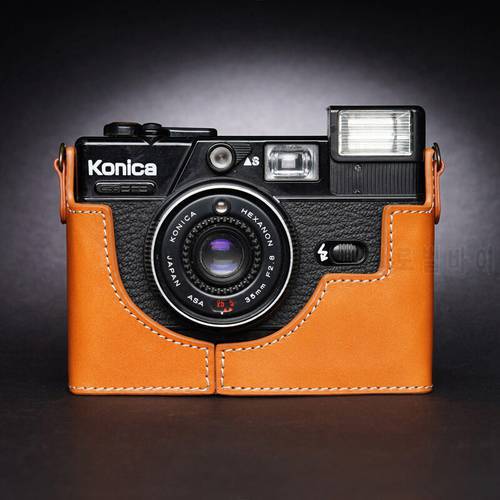 Design for KONICA C35 EF3 camera Handmade Genuine Leather Camera case Half Cover Bag
