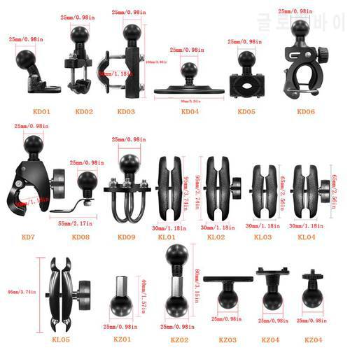 1Set Motorcycle Handlebar Bike Mount Base Clamp with 1Inch Ball Head for Go-pro Dropship