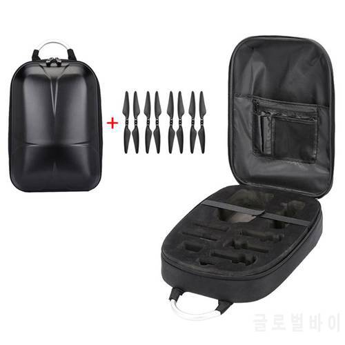 Waterproof Hard Shell PC Backpack Box Case Carrying Bag and 2 Pairs Propellers for Hubsan Zino H117S RC Quadcopter Drone