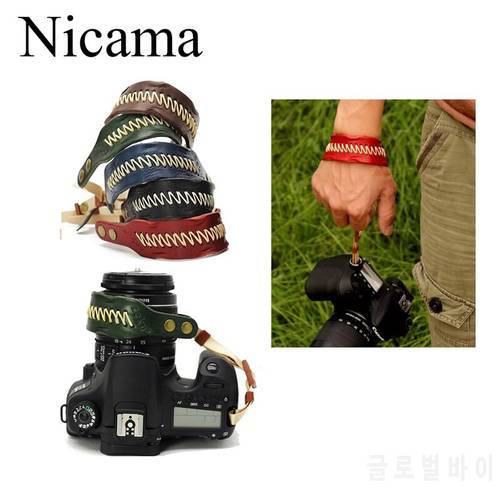 Nicama Camera Hand Grip Wrist Strap, DSLR Photography Accessories Adjustable Leather Belt for Canon Nikon Sony SLR/Camcorder