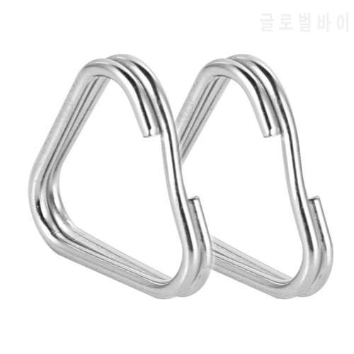 2pcs Stainless Steel Triangle Keychain Ring Split Rings for Dslr Camera Straps Handwrist Purse Wallet Bag Hang Clip Hook