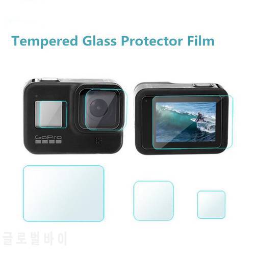 Suptig for Gopro Accessories Tempered Glass LCD Screen & Lens Protector Film for Gopro Hero 8 Black Sport Camera Mount