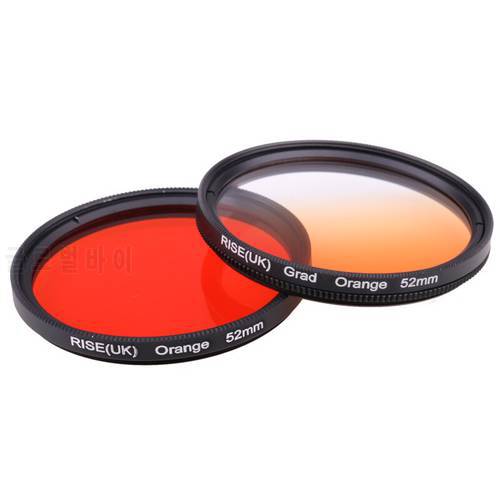 Camera Filter 52mm Full Orange Gradual Orange Lens Filter for Nikon D3100 D3200 D5100 SLR Camera Lens