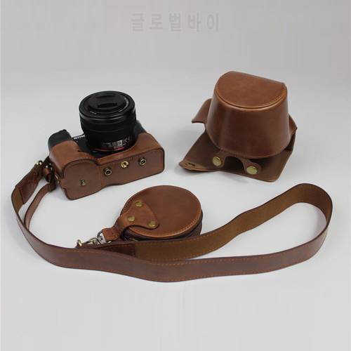 A7C Camera Case Luxury PU Leather Case Protective Cover For Sony A7C Alpha 7C ILCE-7C Camera Bag Shoulder Strap Battery Opening