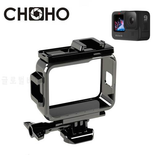 For Gopro 9 10 11 Black Accessories Frame Case Shell Protector Housing + Lone Screw Base Mount For Go Pro Hero9 10 Black