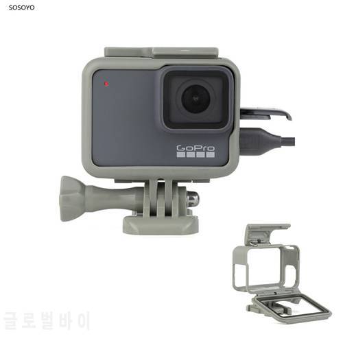 Protective Frame Housing Case Standard Border with Lens cover For Gopro Hero 5 6 7 White/silver Hero 2018 Camera Accessories