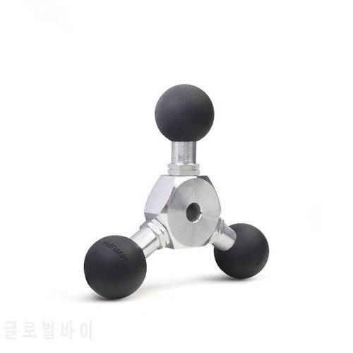 Triple 25mm / 1 inch to 25mm - Three Metal Ball Joint Extension Adapter for Industry Standard Dual Ball Socket mounting arms