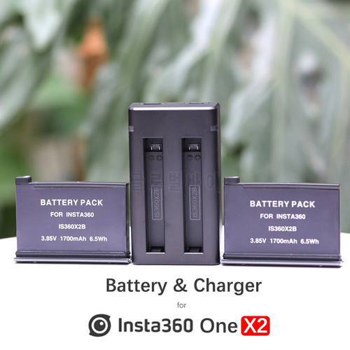Universal 1700mAh One X 2 Battery Pack for Insta360 ONE X2 Rechargeable Lithium Battery Insta 360 X2 Fast Charge Hub Accessories