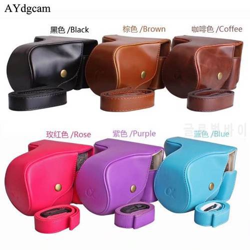 New Pu Leather Camera Video Case Bag Cover For Sony Nex7 NEX-7 NEX 7 With Strap Black brown coffee