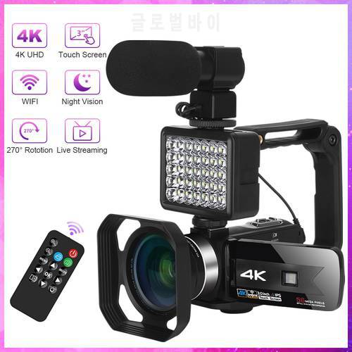4K Video Camera YouTube Vlogging Camera 56MP 16X Digital Zoom IR Night Vision Wifi Function 3.0 Inch Touch Screen for Webcam