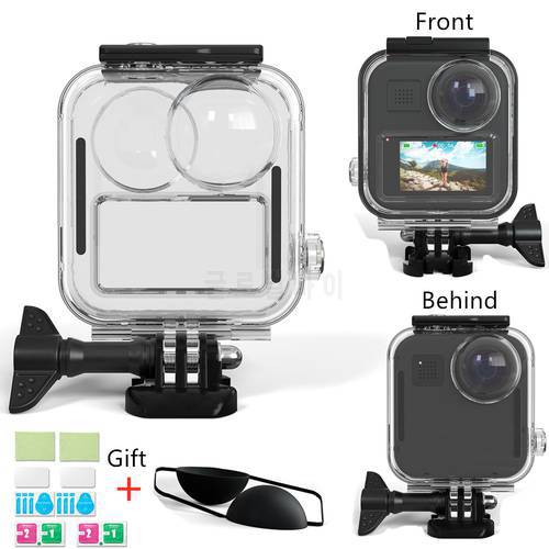 Waterproof Housing Case for Gopro Max Action Camera Diving Protective Shell 20M with Lens Cap Tempered Glass Accessories