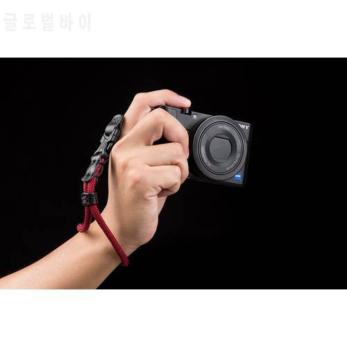 Quick Release Genuine Leather+Nylon Camera Wrist Straps Black Card DSLR Hand Strap for Sony Canon Nikon Ricoh Leica Fuji &Phone