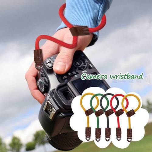 1pc Handmade Nylon Cowhide Digital Camera Wrist Hand Strap Grip Braided Wristband For Canon Sony Leica Digital SLR Camera Belt