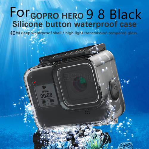 New Silicone Button 60M Waterproof Housing Case for GoPro Hero10 9 8 Black Camera Mount Diving Protective Underwater Dive Cover