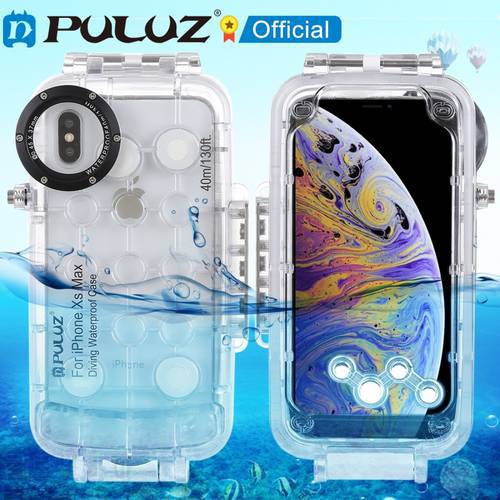 PULUZ 40m/130ft Waterproof Case For iPhone XR XS MAX 6 6s Plus 7 8 7P 8P Diving Housing Photo Video Taking Underwater Cover Case