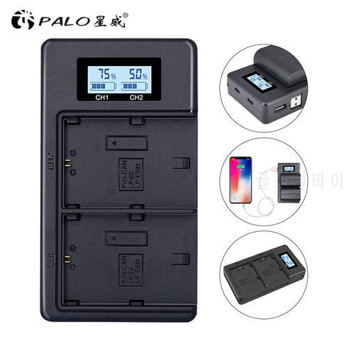 LP-E6 LPE6 LP E6 E6N Battery Charger LCD Dual Charger For Canon EOS 5DS R 5D Mark II 5D Mark III 6D 7D 80D EOS 5DS R Camera