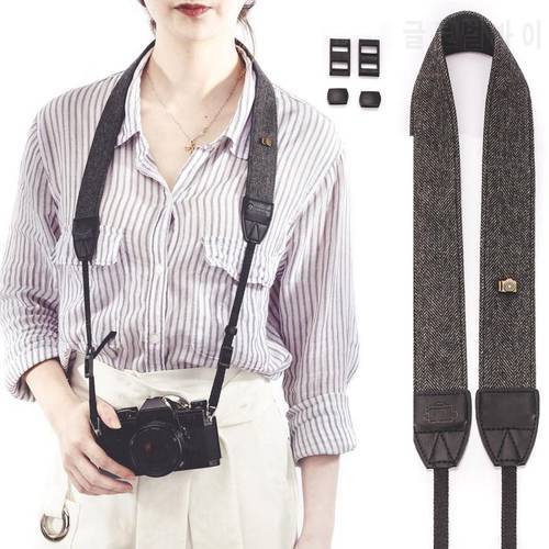 2021 New Universal Adjustable Cotton Leather Camera Shoulder Neck Strap Belt For Sony Nikon SLR Cameras Strap Accessories Part