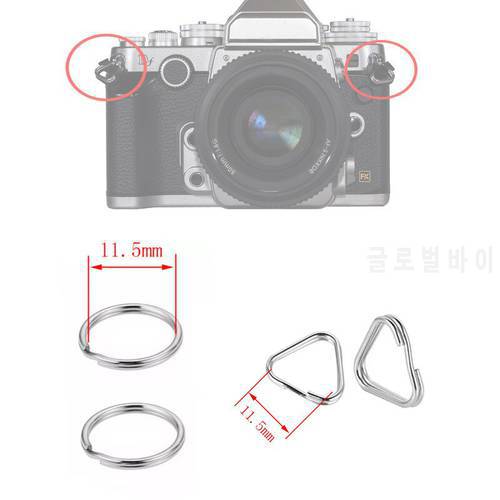 10pcs/set Metal Triangle Rings Split Metal circle Rings Split Digital Camera Strap Hook Replacement Parts