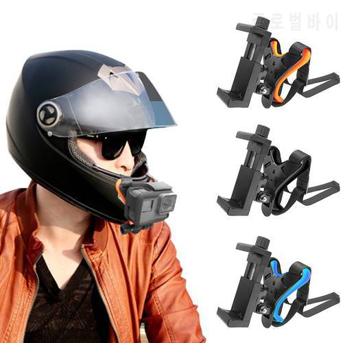 Motorcycle Shots Full Face Helmet Chin Stand Mount Holder for GoPro Hero 9/8/7/5/4 Xiaomi 4k Action Camera Accessories and phone