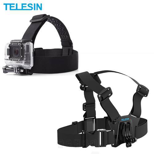 TELESIN Chest Strap Mount Head Strap Belt Adjustable Harness for Gopro Hero 10 9 8 7 5 Yi DJI Headband Action Camera Accessories