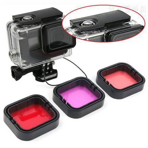 Dive Filters Kit Lens Filter Waterproof Housing Bag for GoPro HERO 5 6 7 Black