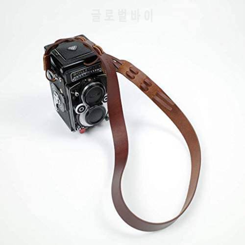 Cam-in Adjustable Real Leather Shoulder/Neck Strap for Rollei Rolleiflex Camera - Olive Color