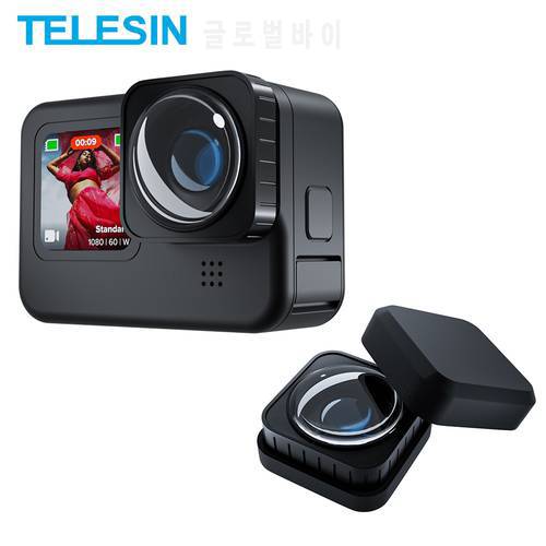 TELESIN 155 Degree Wide Angle Lens Max Lens Mod With 2 Protective Covers for GoPro11 Hero 10 Black Action Hero 10 11 Accessories