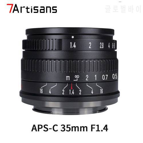 7artisans 35mm F1.4 Manual Focus APS-C Lens for Sony E Fujifilm Fuji X Nikon Z M4/3 Leica L SIGMA Canon EF-M EOSM Cameras Lens