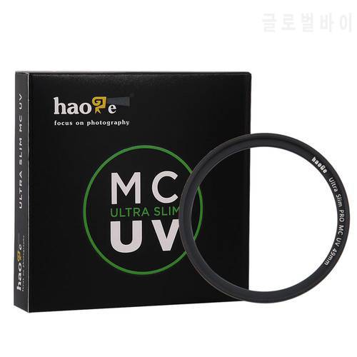 Haoge Camera Lens Filters 37/40.5/43/46/49/52/55/58/62/67/72/77/82mm Ultra Slim MC UV Filter