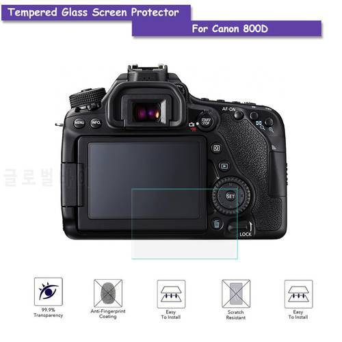 9H Tempered Glass LCD Screen Protector Real Glass Shield Film For Canon 800D Camera Accessories