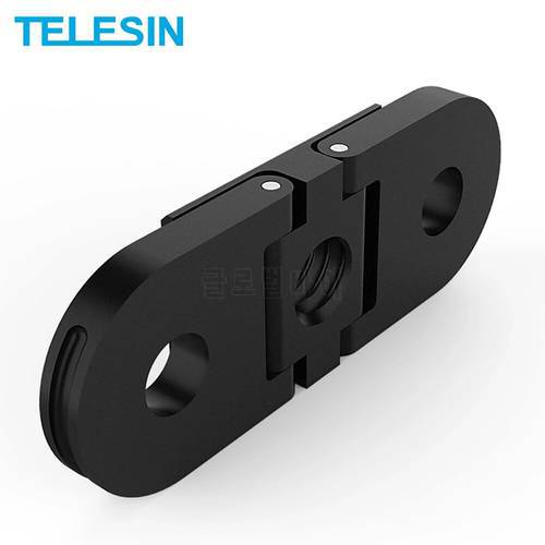 TELESIN Tripod Mount Adapter For GoPro Hero 11 10 9 8 GoPro Max Mount Base for Action Camera 1/4&39&39 Hole Tripod Monopod Adapter