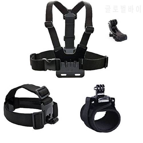 Gopro accessories Head strap Chest Wrist strap Hand band mount kit for gopro Hero 9 8 7 6 5 Session 4 3 HD Black Silver Cameras