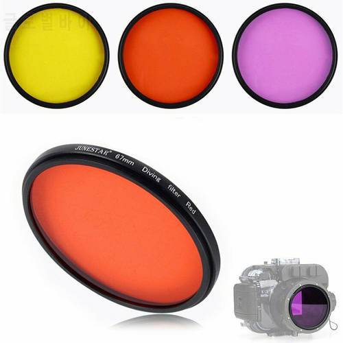 67mm Full Color Red Purple yellow Dive Filter for Sony Nikon Canon Camera Lens New diving Filter