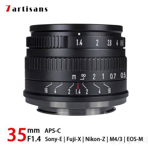 7artisans 35mm F1.4 II Wide Angle Lens APS-C Large Aperture Manual Focus Fixed Lens for Sony E Nikon Z Canon EOS M Fuji FX M4/3