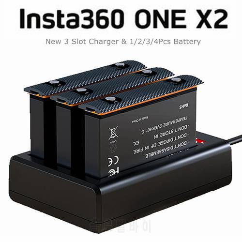 New Insta 360 Accessories ONE X2 1700mAh Lithium Battery + 3 Slot USB Charger Charge Hub For Insta360 ONE X2 Charging Kits