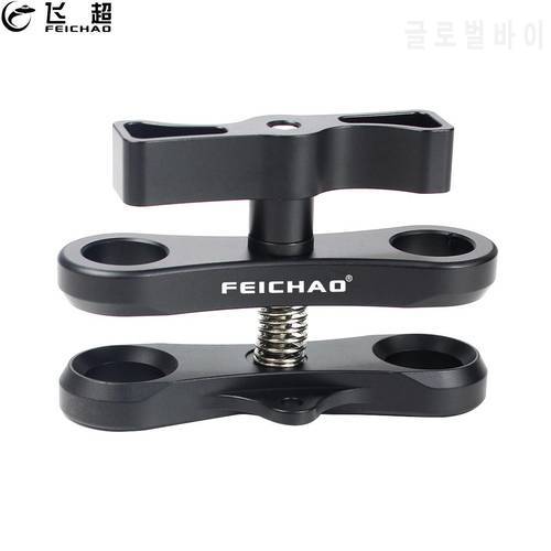 Diving Light Ball Butterfly Clip Arm Clamp Mount 2 Holes Extended DSLR Camera Tray Bracket Adapter Underwater for DJI Action 2